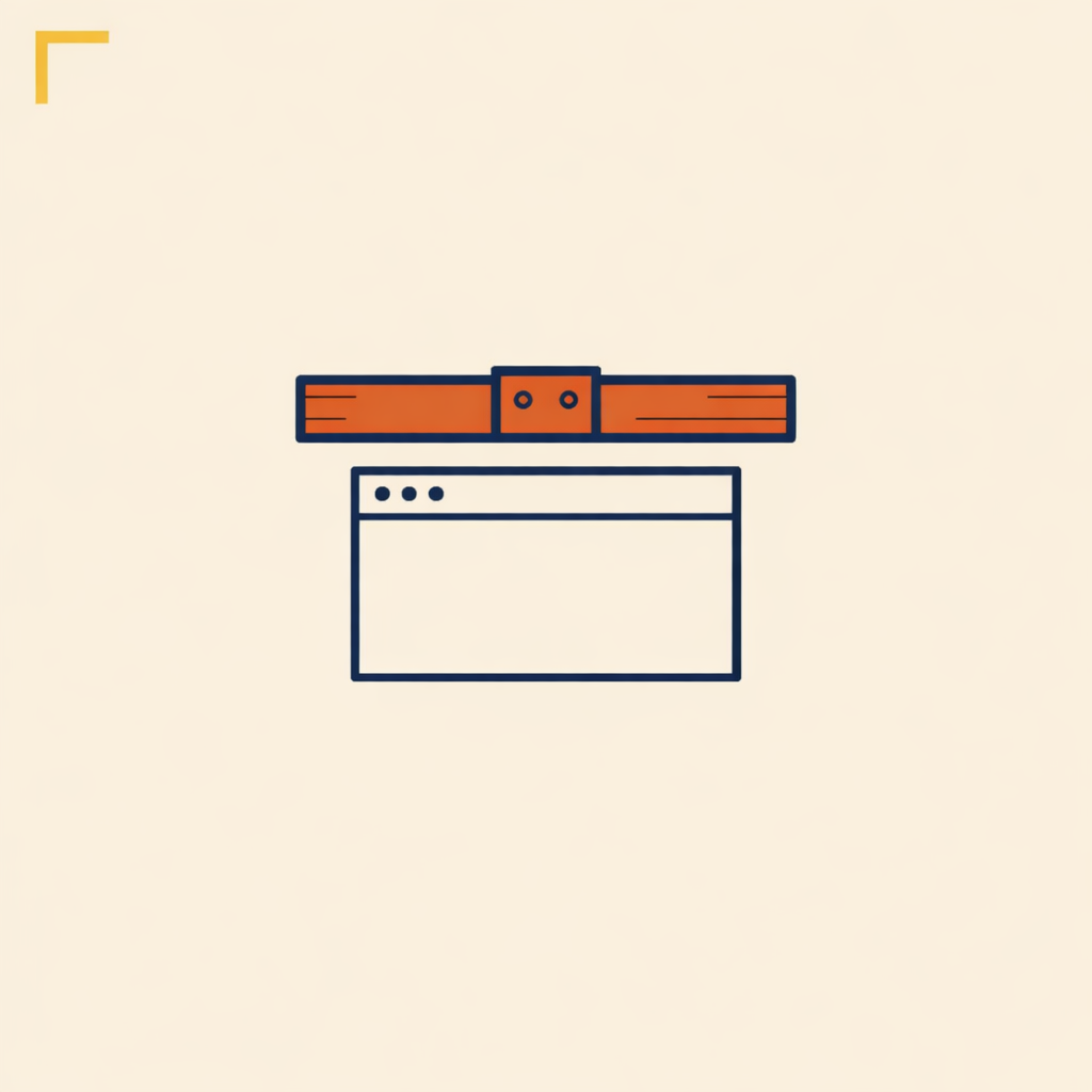 Design and build icon — T-square over a browser window